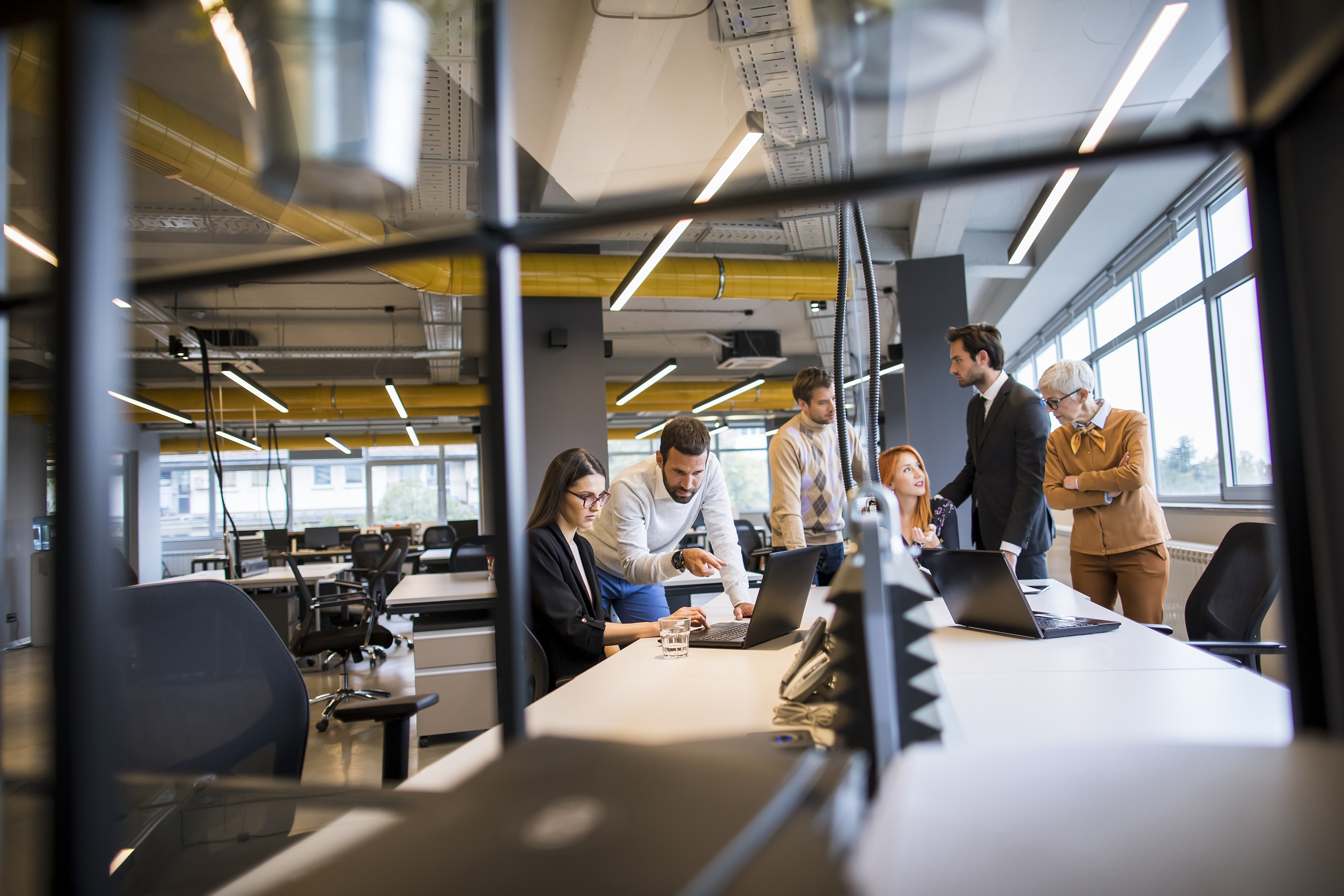 Business people working in a modern office