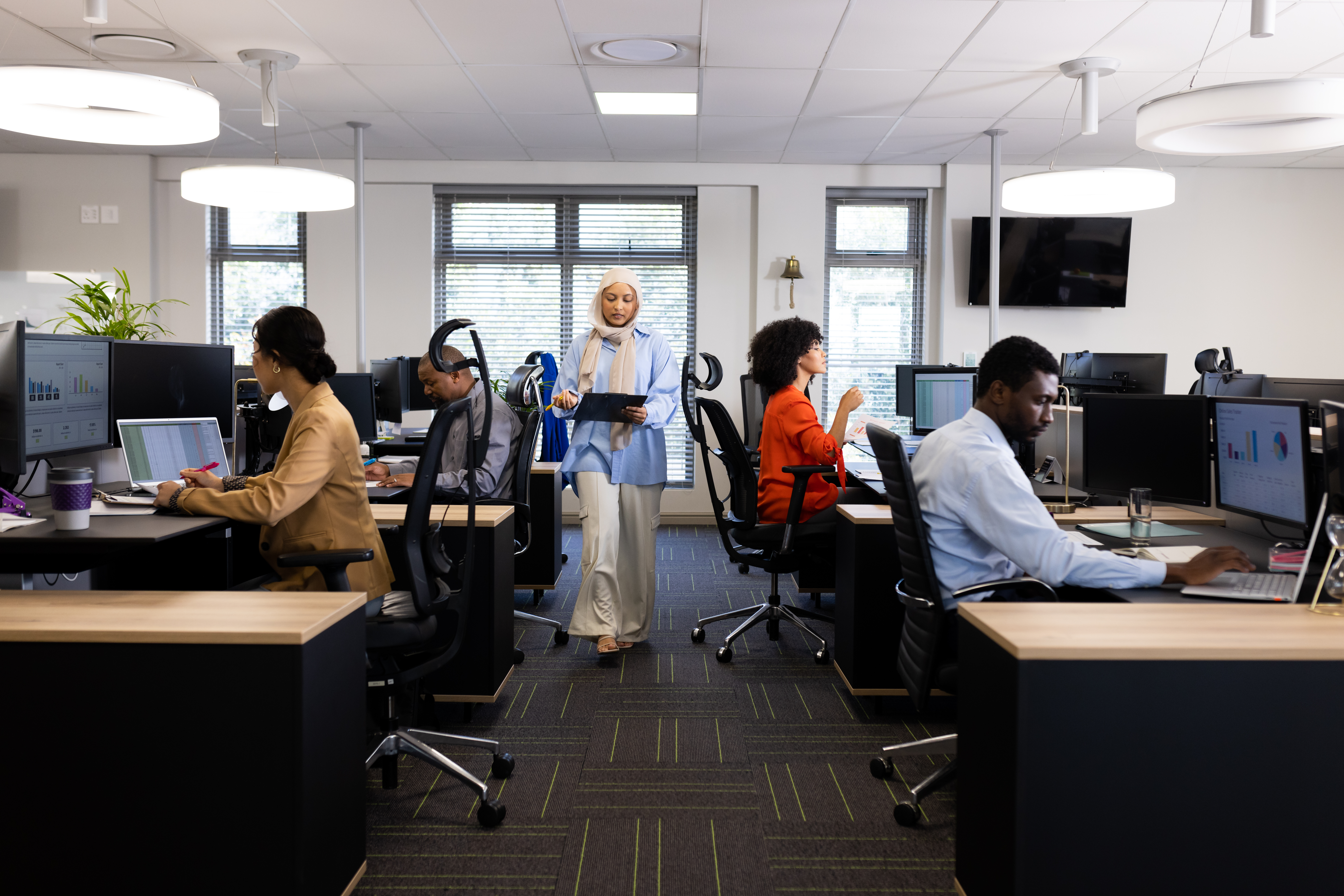 Diverse businesspeople working together